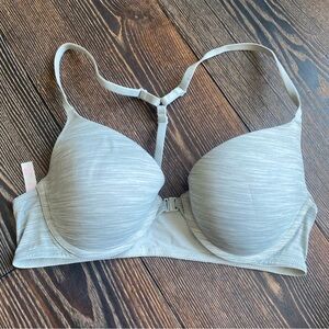 PINK Victoria's Secret Light Gray T-Back Bra